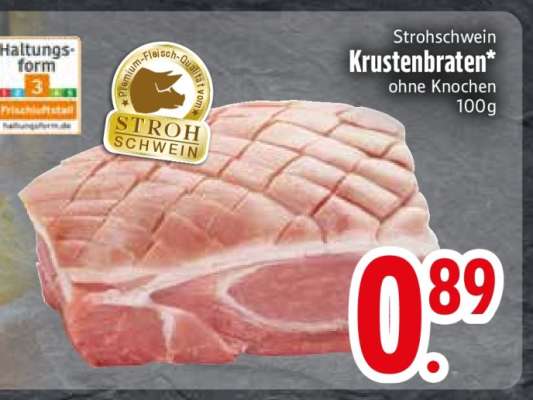 Strohschwein Krustenbraten ohne Knochen