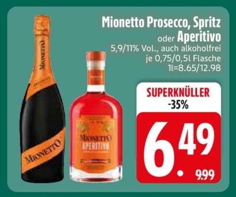 Mionetto Prosecco, Spritz oder Aperitivo