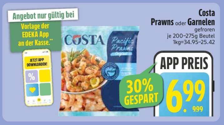 Costa Prawns oder Garnelen