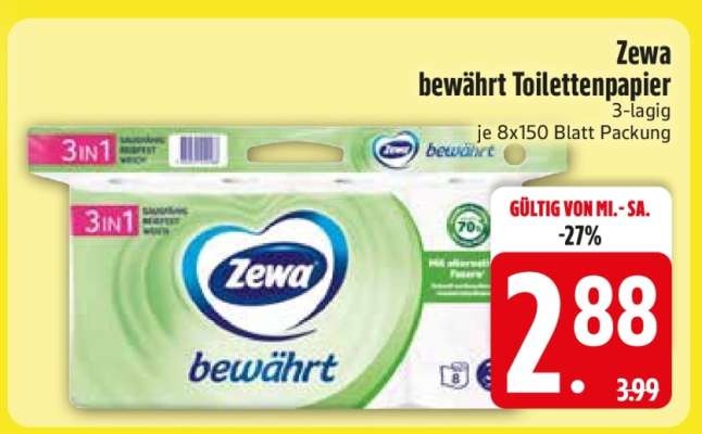 Zewa bewährt Toilettenpapier