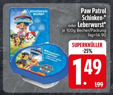 Paw Patrol Schinken- oder Leberwurst