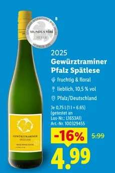 Gewürztraminer Pfalz Spätlese