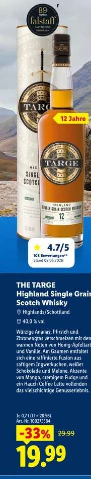 The Targe Highland Single Grain Scotch Whisky