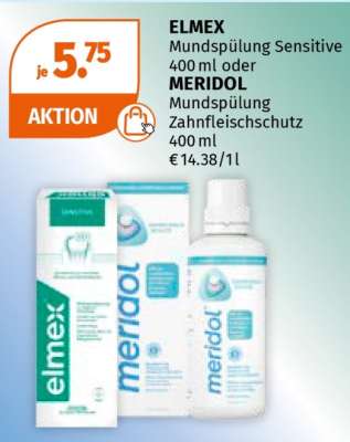 ELMEX Mundspülung Sensitive 400 ml oder MERIDOL Mundspülung Zahnfleischschutz 400 ml