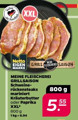 MEINE FLEISCHEREI GRILLSAISON Schweinerückensteaks mariniert