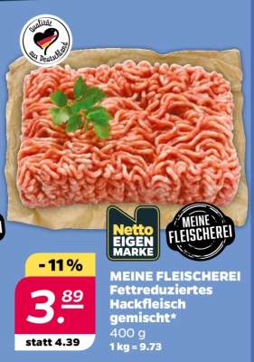 Meine Fleischerei Fettreduziertes Hackfleisch gemischt