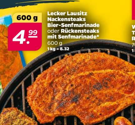 Lecker Lausitz Nackensteaks Bier-Senfmarinade oder Rückensteaks mit Senfmarinade