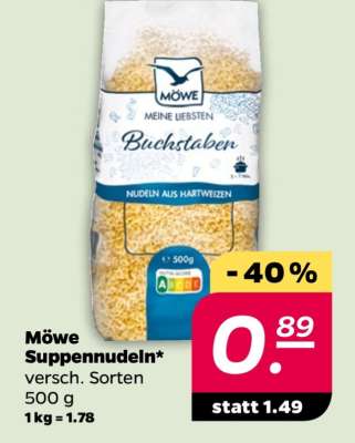 Möwe Suppennudeln