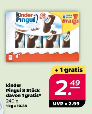 kinder Pingui 8 Stück davon 1 gratis