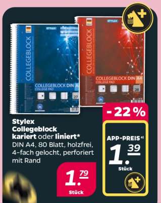 Stylex Collegeblock kariert oder liniert