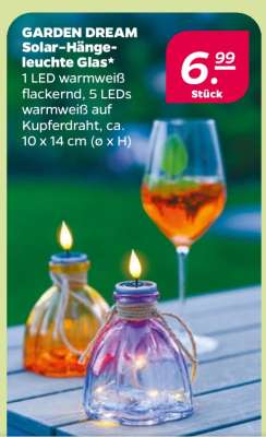GARDEN DREAM Solar-Hängeleuchte Glas