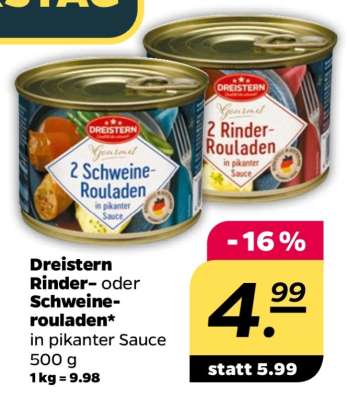 Dreistern Rinder- oder Schweine-rouladen