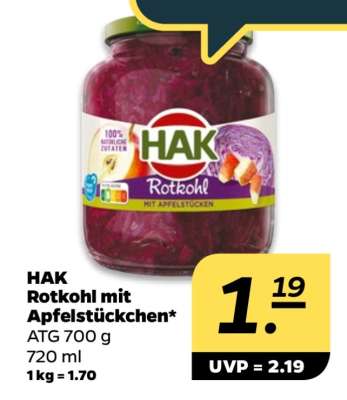 HAK Rotkohl mit Apfelstückchen