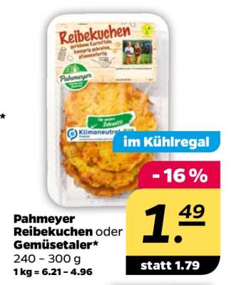 Pahmeyer Reibekuchen oder Gemüsetaler