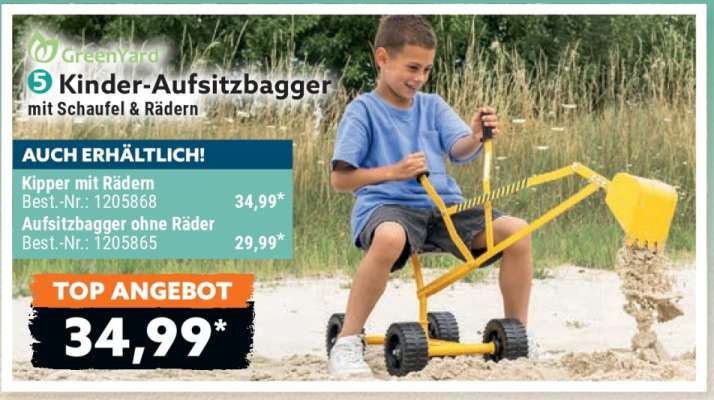 Kinder-Aufsitzbagger