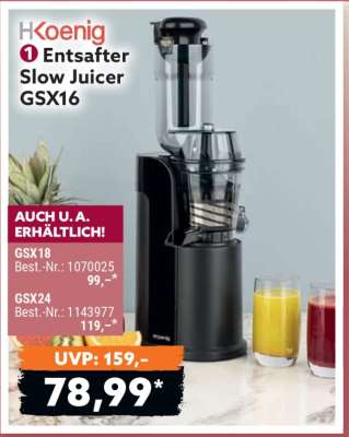 Entsafter Slow Juicer GSX16