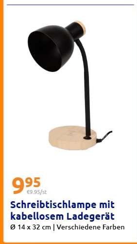 Schreibtischlampe mit kabellosem Ladegerät