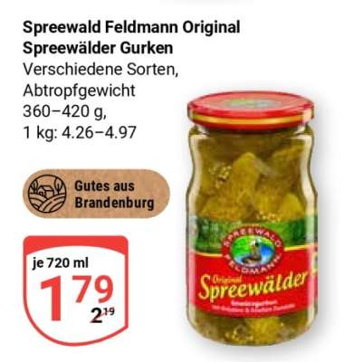 Spreewald Feldmann Original Spreewälder Gurken