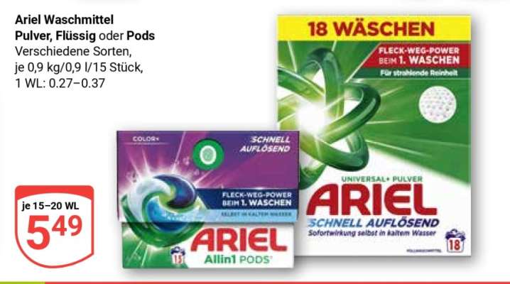 Ariel Waschmittel Pulver, Flüssig oder Pods