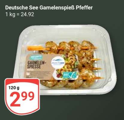 Deutsche See Garnelenspieß Pfeffer