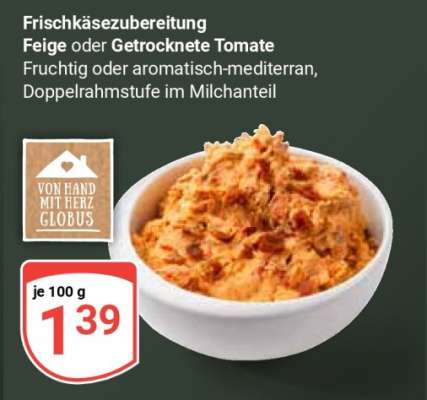 Frischkäsezubereitung Feige oder Getrocknete Tomate