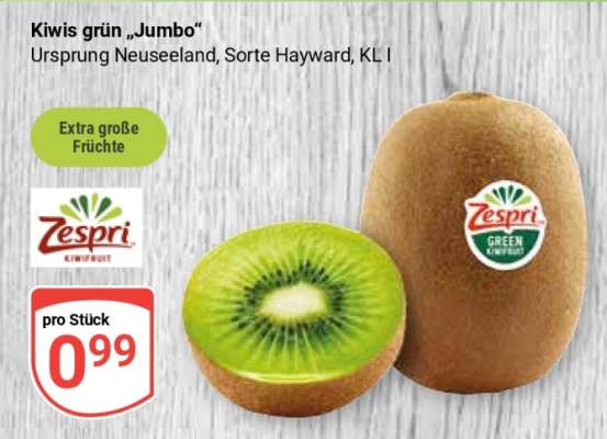 Kiwis grün „Jumbo“