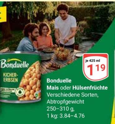 Bonduelle Mais oder Hülsenfrüchte