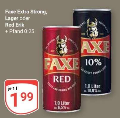 Faxe Extra Strong, Lager oder Red Erik
