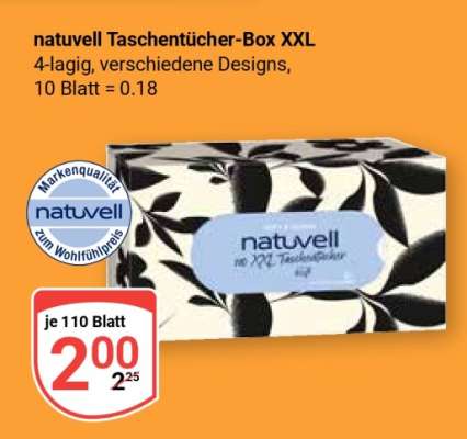 natuvell Taschentücher-Box XXL