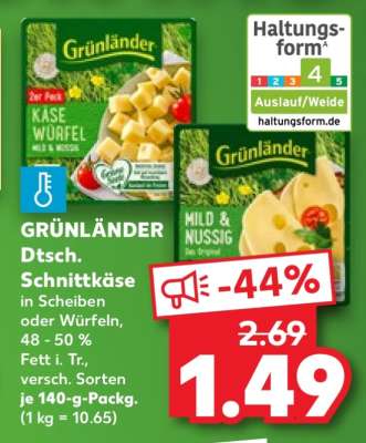 GRÜNLÄNDER Dtsch. Schnittkäse