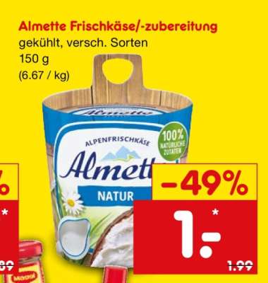Almette Frischkäse/-Zubereitung
