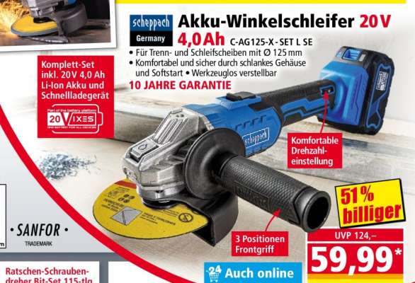 Akku-Winkelschleifer 20V