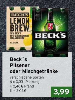 Beck´s Pilsener oder Mischgetränke