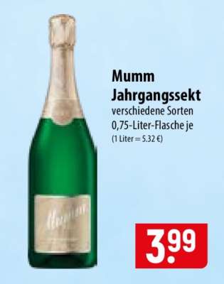 Mumm Jahrgangssekt