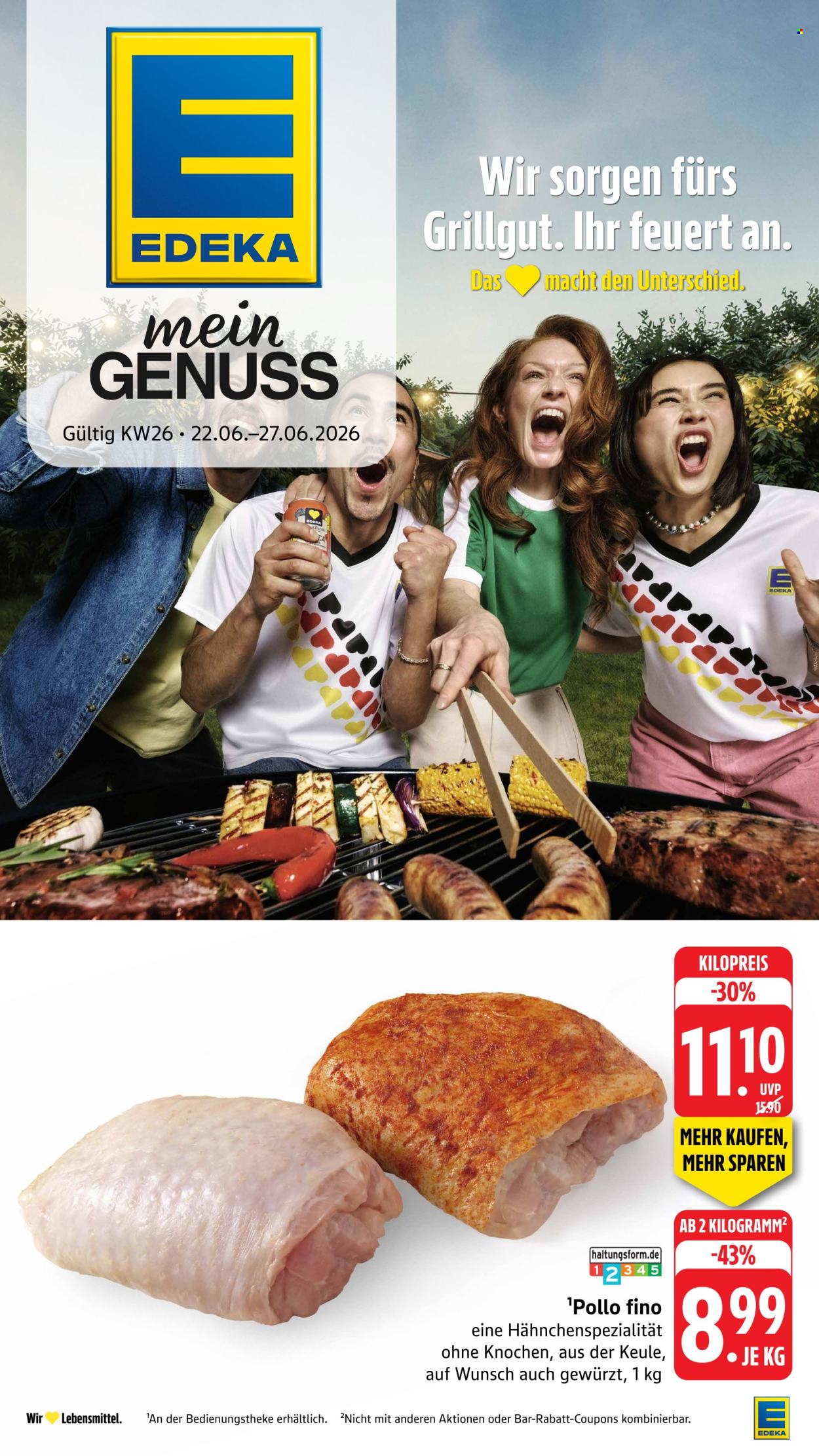 Edeka Prospekte  - 22.06.2026 - 27.06.2026. Seite 1