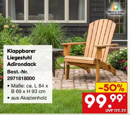 Klappbarer Liegestuhl Adirondack