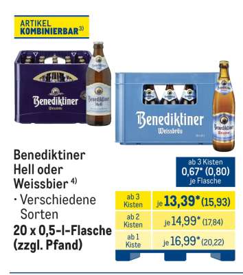 Benediktiner Hell oder Weissbier