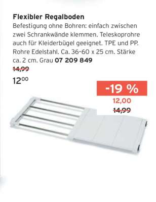 Flexibler Regalboden