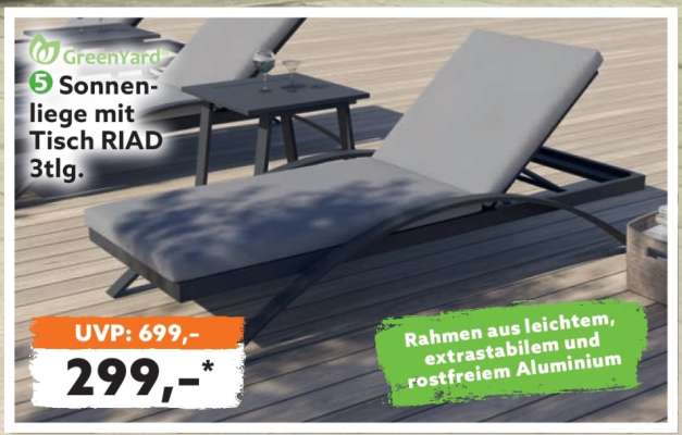 Sonnenliege mit Tisch RIAD 3tlg.