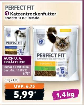 PERFECT FIT Katzentrockenfutter Sensitive 1+ mit Truthahn