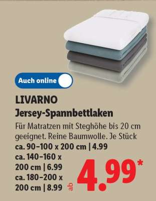 Livarno Jersey-Spannbettlaken