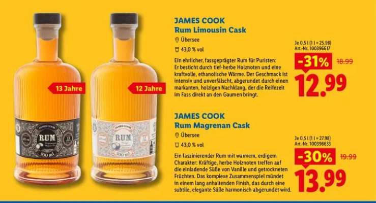 JAMES COOK Rum Limousin Cask