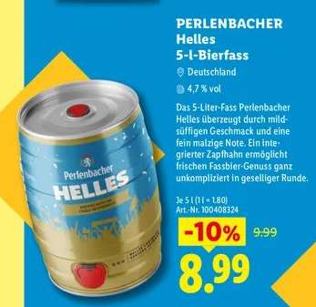 PERLENBACHER Helles 5-l-Bierfass