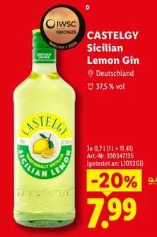 Castelgy Sicilian Lemon Gin