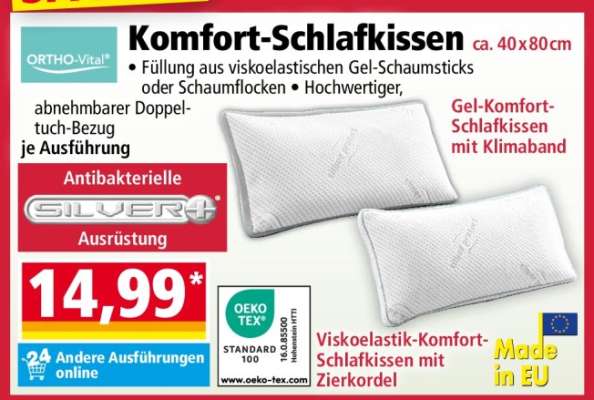 Komfort- Schlafkissen