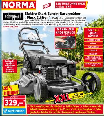 Elektro-Start Benzin-Rasenmäher „Black Edition“