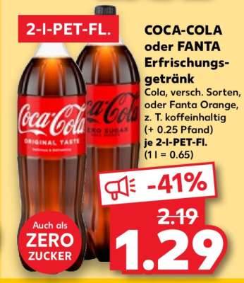COCA-COLA oder FANTA Erfrischungsgetränk