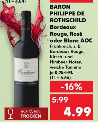 BARON PHILIPPE DE ROTHSCHILD Bordeaux Rouge, Rosé oder Blanc AOC
