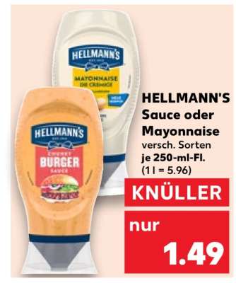 HELLMANN'S Sauce oder Mayonnaise