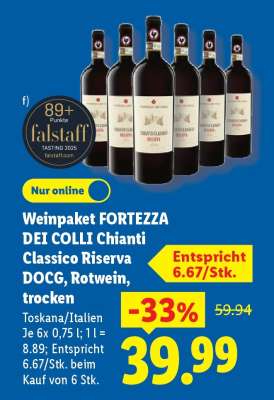 Weinpaket FORTEZZA DEI COLLI Chianti Classico Riserva DOCG, Rotwein, trocken